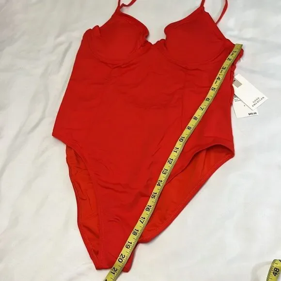 Good American Bright Poppy Red Show Off One Piece Swimsuit Size 4 (XL) - Picture 7 of 11